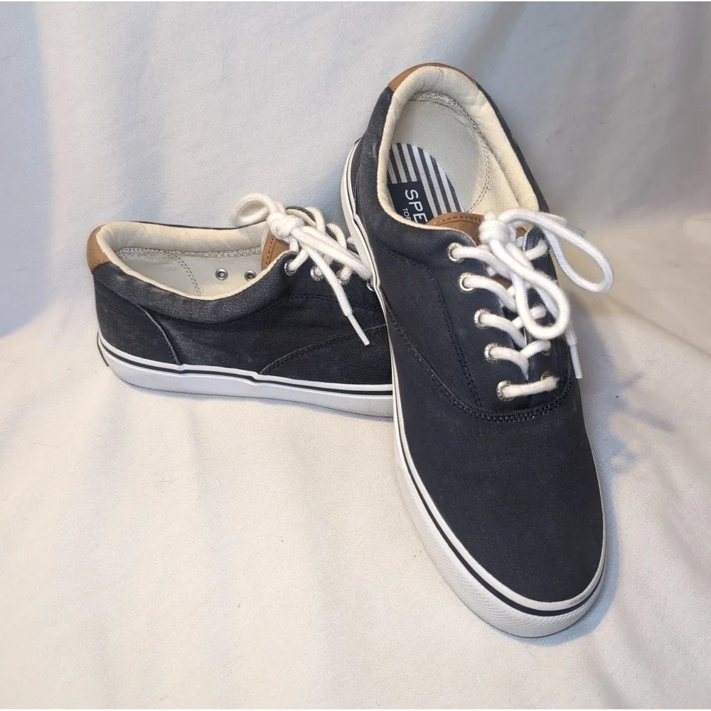 Sperry Top Sider CVO Salt-Washed Canvas Sneaker, 1048024, Navy, Size 10.5M